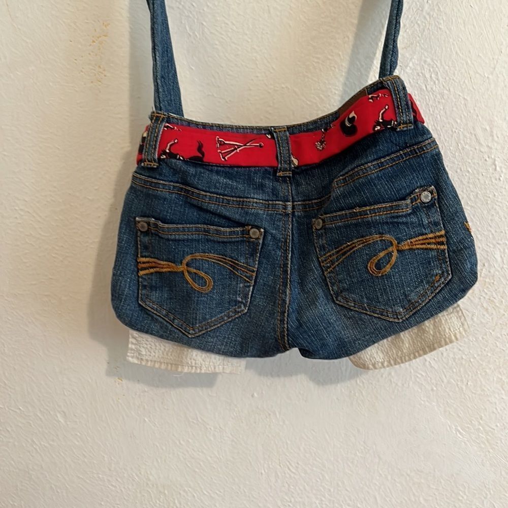 Small Jean Handbag Made From A Pair of Child’s Justice Jeans - Picture 3 of 7